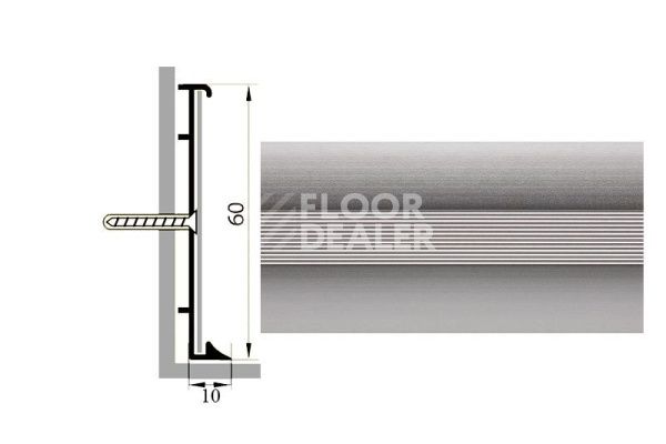Сопутствующие материалы Коммерческий плинтус алюминиевый Русский профиль 60мм БЕЗ ПОКРЫТИЯ фото 1 | FLOORDEALER
