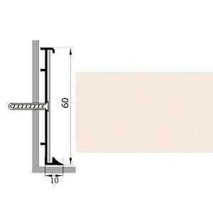 Сопутствующие материалы Коммерческий плинтус алюминиевый Русский профиль 60мм ПОЛИМЕРНОЕ ПОКРЫТИЕ бежевый фото  | FLOORDEALER