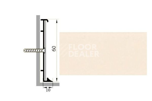 Сопутствующие материалы Коммерческий плинтус алюминиевый Русский профиль 60мм ПОЛИМЕРНОЕ ПОКРЫТИЕ бежевый фото 1 | FLOORDEALER