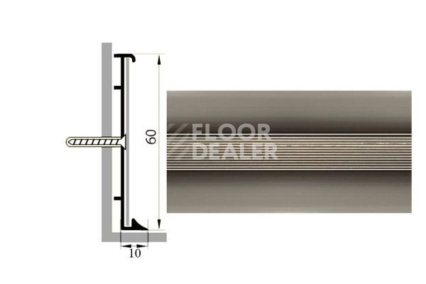 Сопутствующие материалы Коммерческий плинтус алюминиевый Русский профиль 60мм АНОДИРОВАННОЕ ПОКРЫТИЕ шампань глянец фото 1 | FLOORDEALER