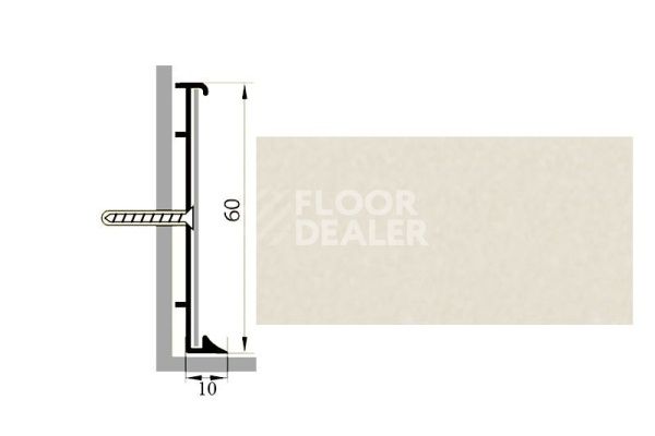 Сопутствующие материалы Коммерческий плинтус алюминиевый Русский профиль 60мм ПОЛИМЕРНОЕ ПОКРЫТИЕ сильвер фото 1 | FLOORDEALER