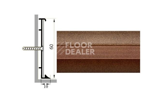 Сопутствующие материалы Коммерческий плинтус алюминиевый Русский профиль 60мм ПОЛИМЕРНОЕ ПОКРЫТИЕ бронза фото 1 | FLOORDEALER