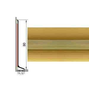 Сопутствующие материалы Плинтус алюминиевый Русский профиль 80мм АНОДИРОВАННОЕ ПОКРЫТИЕ золото матовое фото  | FLOORDEALER