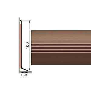 Сопутствующие материалы Плинтус алюминиевый Русский профиль 100мм АНОДИРОВАННОЕ ПОКРЫТИЕ шампань матовая фото  | FLOORDEALER