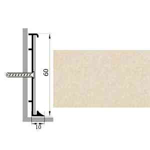 Сопутствующие материалы Коммерческий плинтус алюминиевый Русский профиль 60мм ПОЛИМЕРНОЕ ПОКРЫТИЕ айвори фото  | FLOORDEALER