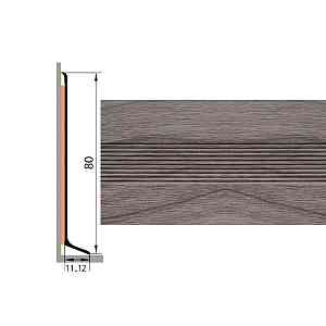 Сопутствующие материалы Плинтус алюминиевый Русский профиль 80мм ДЕКОРАТИВНОЕ ПОКРЫТИЕ дуб сицилия фото  | FLOORDEALER
