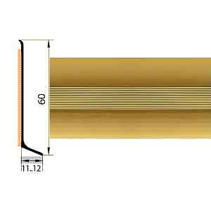 Сопутствующие материалы Плинтус алюминиевый Русский профиль 60мм АНОДИРОВАННОЕ ПОКРЫТИЕ золото матовое фото  | FLOORDEALER