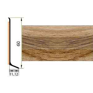 Сопутствующие материалы Плинтус алюминиевый Русский профиль 60мм ДЕКОРАТИВНОЕ ПОКРЫТИЕ дуб камелия фото  | FLOORDEALER