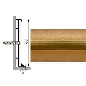 Сопутствующие материалы Коммерческий плинтус алюминиевый Русский профиль 60мм ПОЛИМЕРНОЕ ПОКРЫТИЕ золото фото  | FLOORDEALER