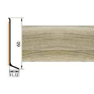 Сопутствующие материалы Плинтус алюминиевый Русский профиль 60мм ДЕКОРАТИВНОЕ ПОКРЫТИЕ дуб аляска фото  | FLOORDEALER