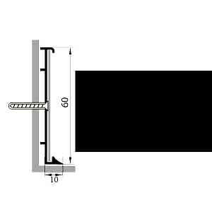 Сопутствующие материалы Коммерческий плинтус алюминиевый Русский профиль 60мм ПОЛИМЕРНОЕ ПОКРЫТИЕ черный фото  | FLOORDEALER