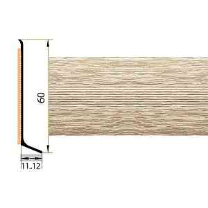 Сопутствующие материалы Плинтус алюминиевый Русский профиль 60мм ДЕКОРАТИВНОЕ ПОКРЫТИЕ дуб беленый фото  | FLOORDEALER