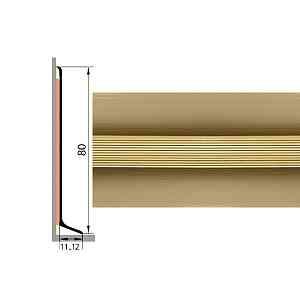 Сопутствующие материалы Плинтус алюминиевый Русский профиль 80мм АНОДИРОВАННОЕ ПОКРЫТИЕ золото глянец фото  | FLOORDEALER