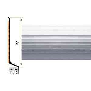 Сопутствующие материалы Плинтус алюминиевый Русский профиль 60мм АНОДИРОВАННОЕ ПОКРЫТИЕ серебро матовое фото  | FLOORDEALER