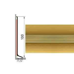 Сопутствующие материалы Плинтус алюминиевый Русский профиль 100мм АНОДИРОВАННОЕ ПОКРЫТИЕ золото матовое фото  | FLOORDEALER