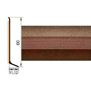 Сопутствующие материалы Плинтус алюминиевый Русский профиль 60мм ПОЛИМЕРНОЕ ПОКРЫТИЕ бронза фото  | FLOORDEALER