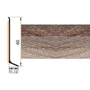 Сопутствующие материалы Плинтус алюминиевый Русский профиль 60мм ДЕКОРАТИВНОЕ ПОКРЫТИЕ дуб марсель фото  | FLOORDEALER