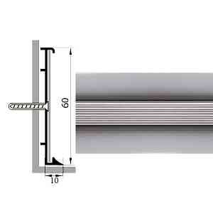 Сопутствующие материалы Коммерческий плинтус алюминиевый Русский профиль 60мм АНОДИРОВАННОЕ ПОКРЫТИЕ серебро глянец фото  | FLOORDEALER
